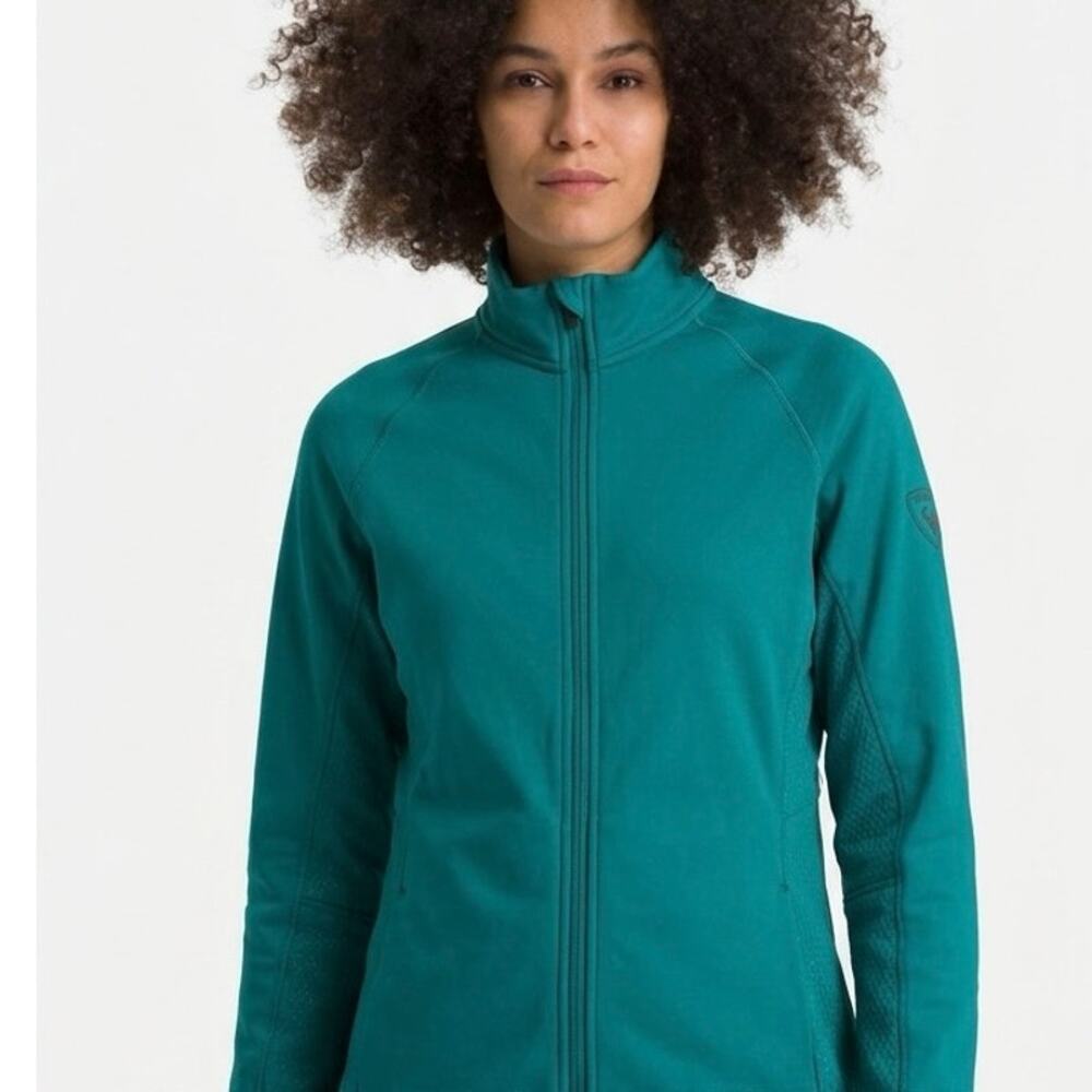 Rossignol Women's W Classique Clim Mid-layer Zip Jacket Turquoise Size Large